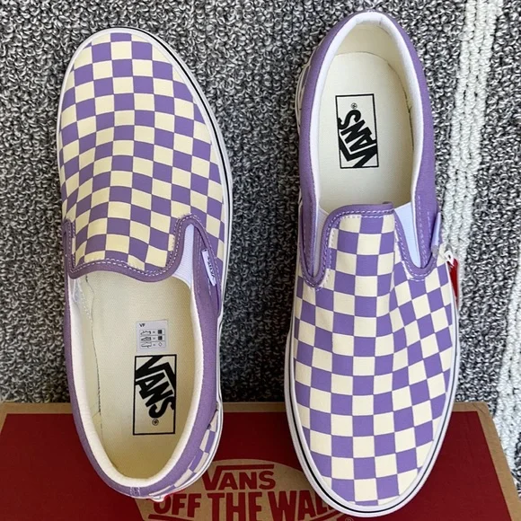 Vans Classic Slip-On Checkerboard Chalk Violet/True White MENS